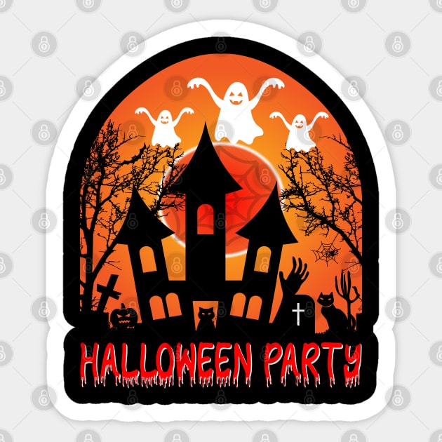 Halloween Party - Happy Halloween Sticker by Origami Fashion